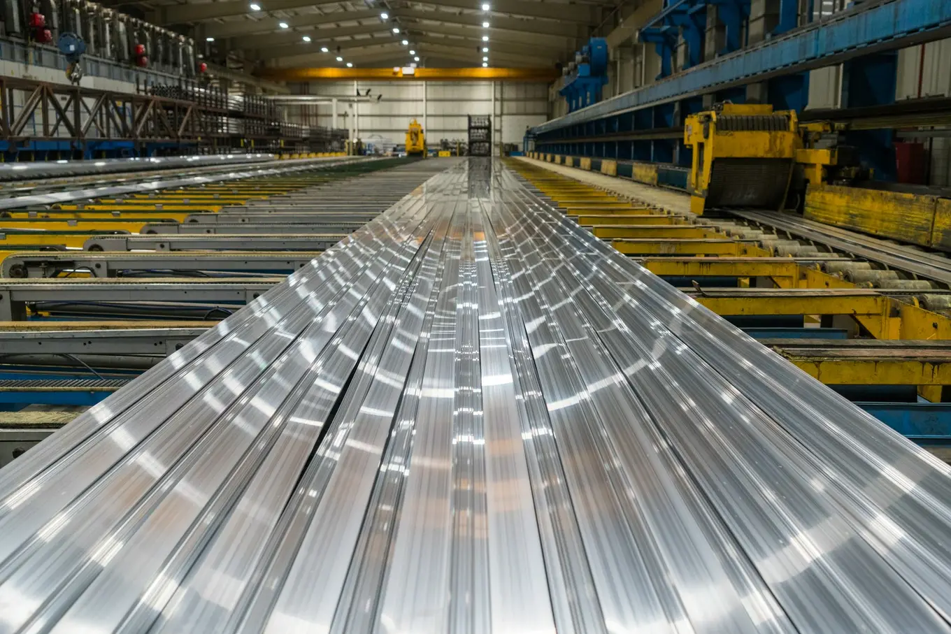 linia produkcyjna aluminium w fabryce